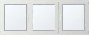 Trojkřídlé plastové okno 250x110