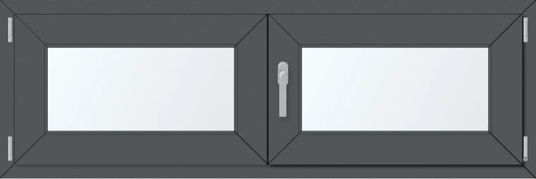 Dvoukřídlé plastové okno 140x60