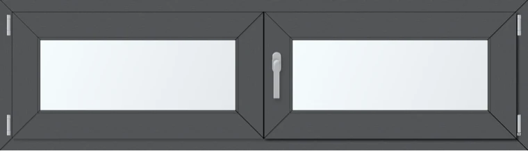 Dvoukřídlé plastové okno 170x60