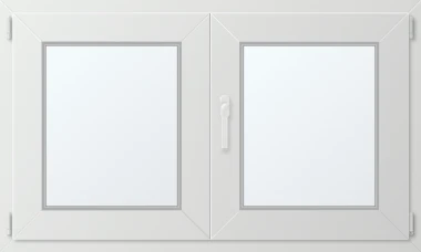 Dvoukřídlé plastové okno 130x70