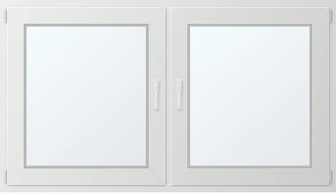 Dvoukřídlé plastové okno se sloupkem 170x90