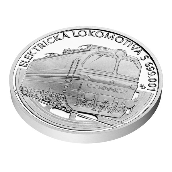 Stříbrná mince Na kolech - Elektrická lokomotiva S 699.001 proof | 31,1 g - pohled 3