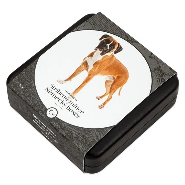 Stříbrná mince Psí plemena - Německý boxer proof | 31,1 g - pohled 3