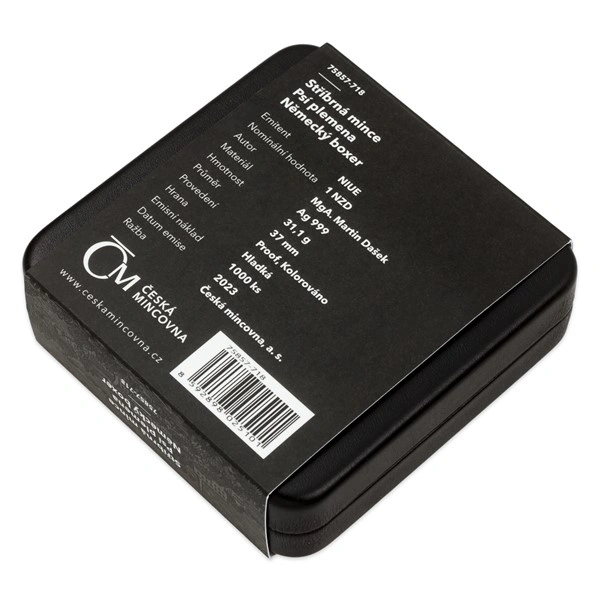 Stříbrná mince Psí plemena - Německý boxer proof | 31,1 g - pohled 7