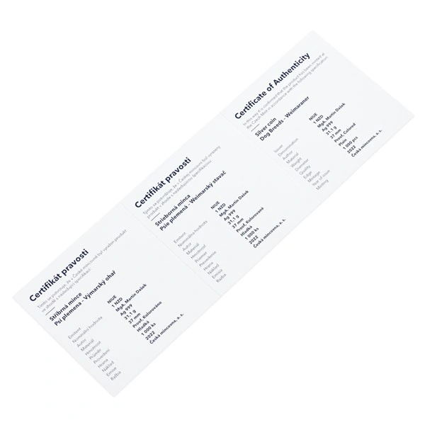 Stříbrná mince Psí plemena - Výmarský ohař proof | 31,1 g - pohled 6