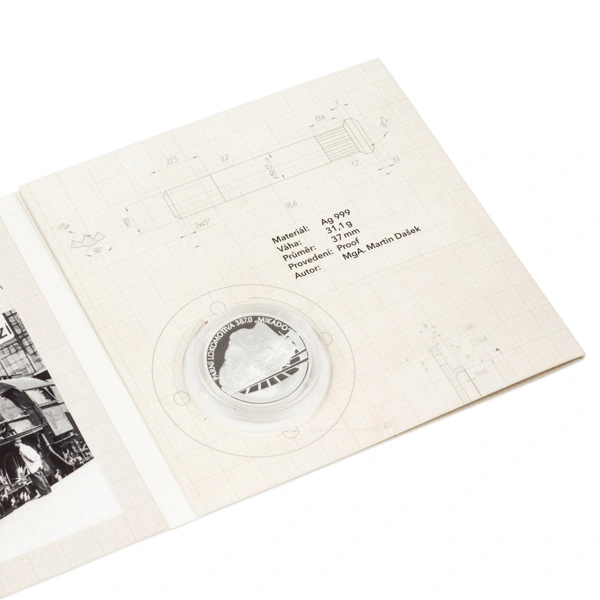 Stříbrná mince Na kolech - Parní lokomotiva 387.0 Mikádo proof | 31,1 g - pohled 5