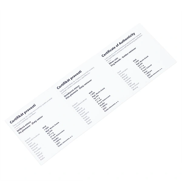 Stříbrná mince Psí plemena - Zlatý retrívr proof | 31,1 g - pohled 5