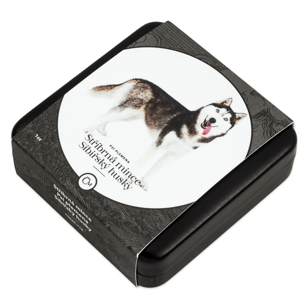 Stříbrná mince Psí plemena - Sibiřský husky proof | 31,1 g - pohled 3