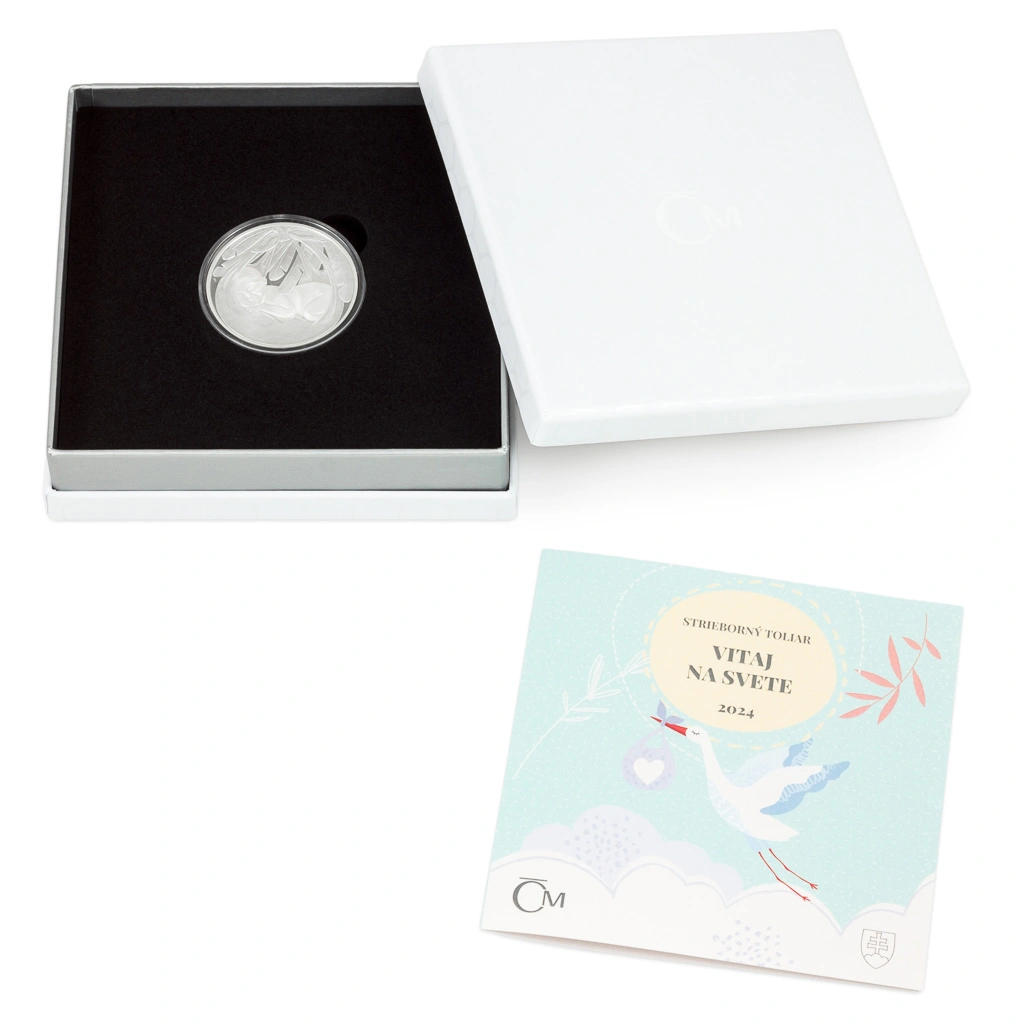Slovenský tolar k narození dítěte Čáp 2024 proof | 29 g - pohled 5