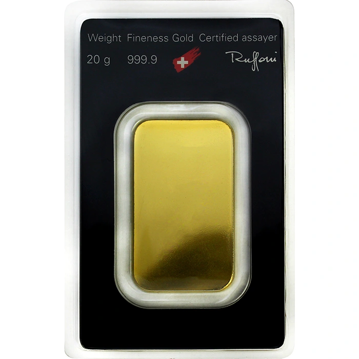 Zlatý slitek Argor-Heraeus 20 g