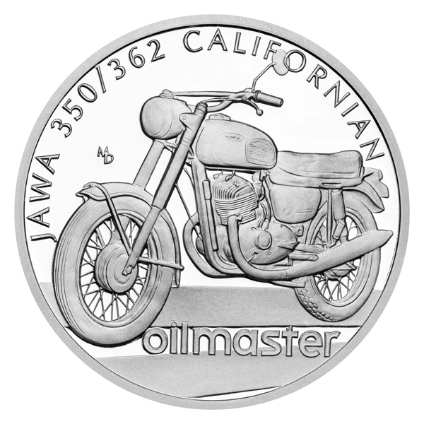 Stříbrná mince Na kolech - Motocykl JAWA Californian proof | 31,1 g