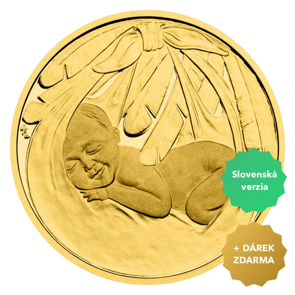 Slovenský zlatý dukát k narození dítěte Čáp 2024 proof | 3,49 g