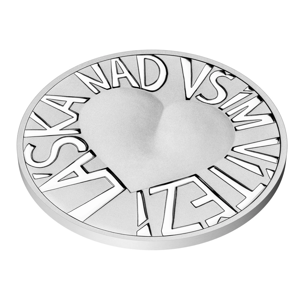 Stříbrná medaile Omnia vincit amor - Nad vším vítězí láska s věnováním proof | 31,1 g