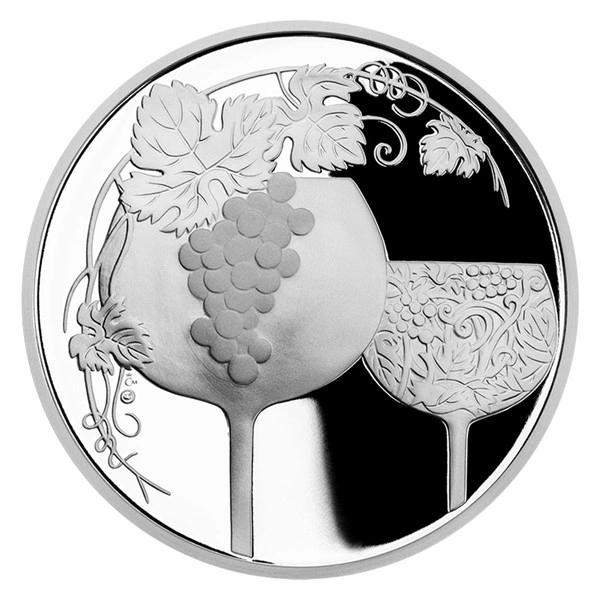 Stříbrná medaile K narozeninám - vinná réva s věnováním proof | 42 g