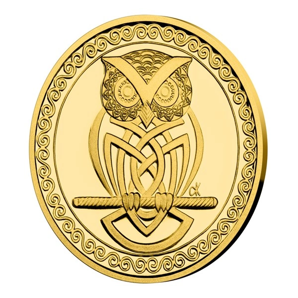 Zlatá medaile Sova moudrosti proof | 3,49 g