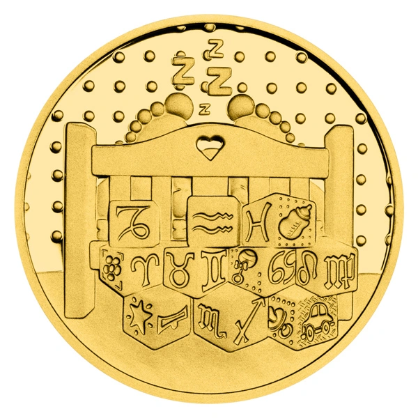 Zlatý dukát k narození dítěte Čáp 2024 proof | 3,49 g - pohled 2
