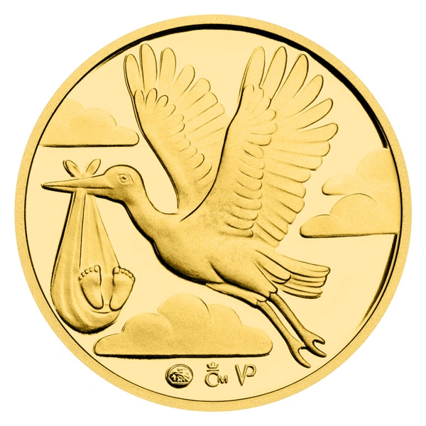 Zlatý dukát k narození dítěte 2025 s věnováním proof | 3,49 g