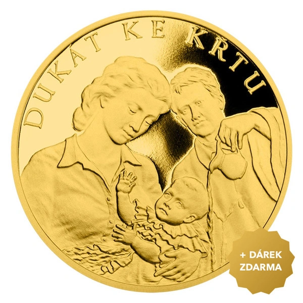 Zlatý dukát ke křtu s věnováním proof | 3,49 g