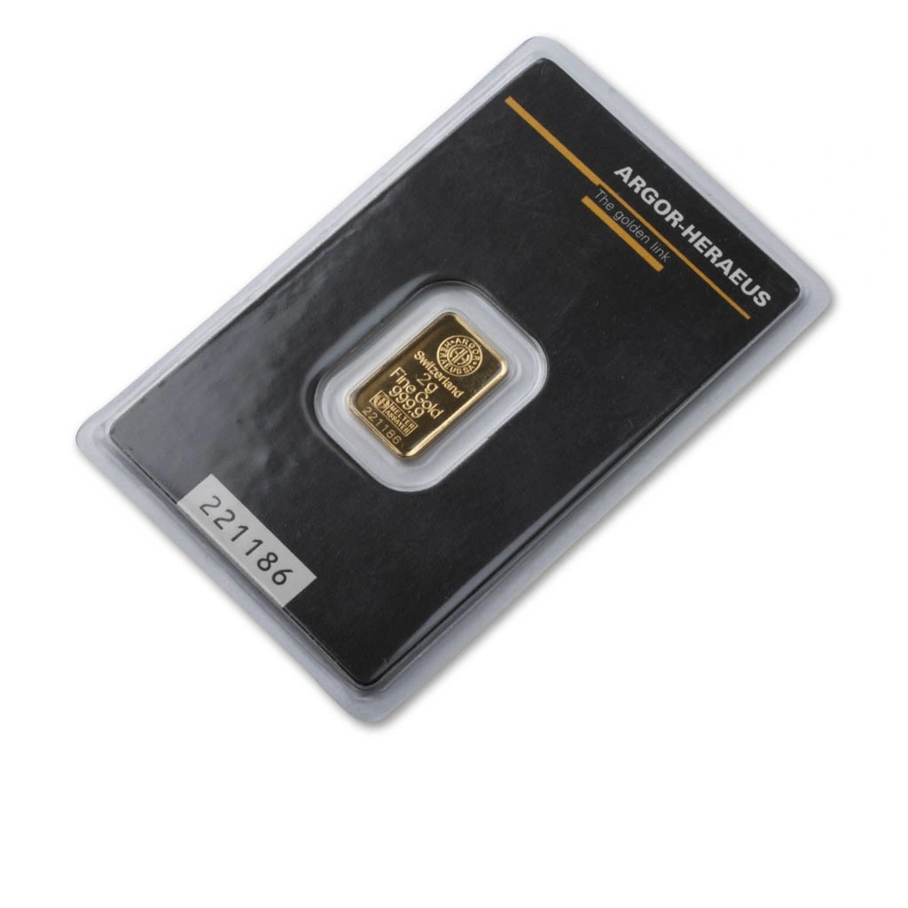 Zlatý slitek Argor-Heraeus 2 g