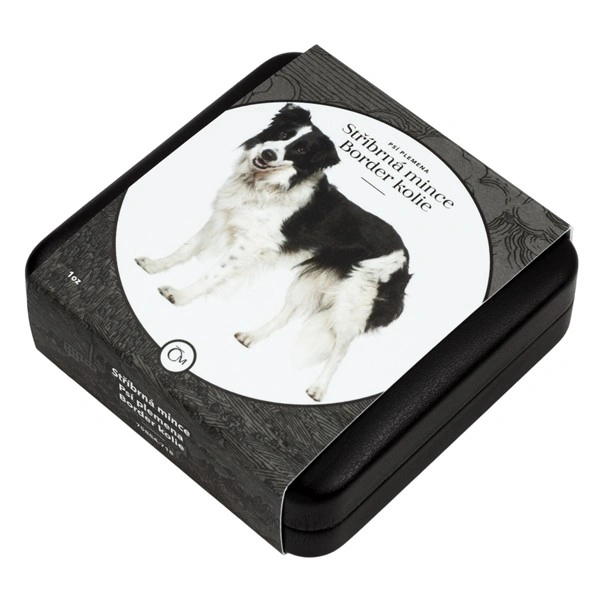 Stříbrná mince Psí plemena - Border kolie proof | 31,1 g - pohled 3