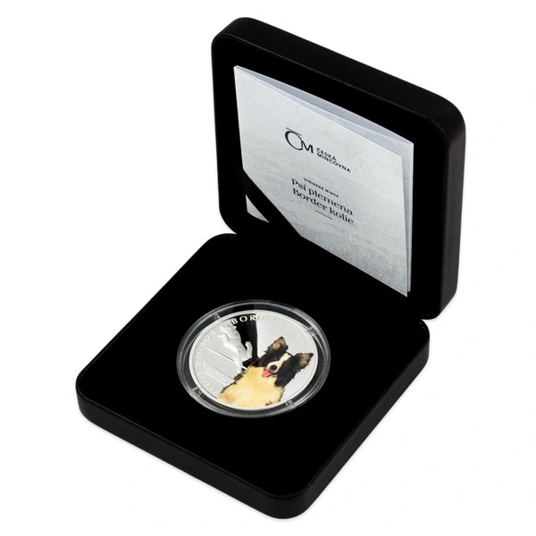 Stříbrná mince Psí plemena - Border kolie proof | 31,1 g - pohled 4