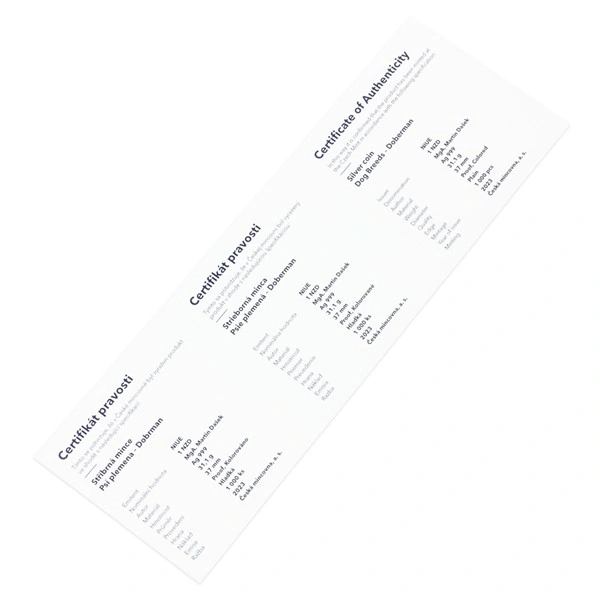 Stříbrná mince Psí plemena - Dobrman proof | 31,1 g - pohled 6