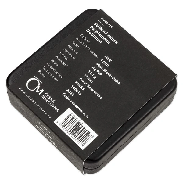 Stříbrná mince Psí plemena - Dobrman proof | 31,1 g - pohled 7