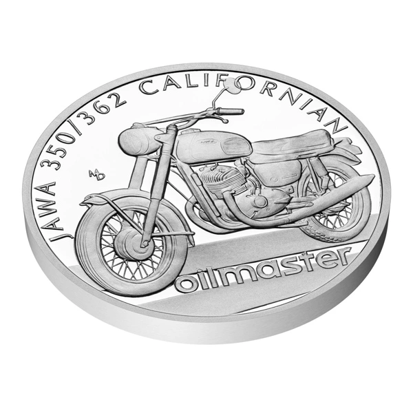 Stříbrná mince Na kolech - Motocykl JAWA Californian proof | 31,1 g - pohled 3