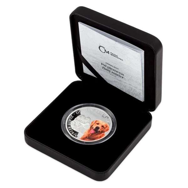 Stříbrná mince Psí plemena - Zlatý retrívr proof | 31,1 g - pohled 4