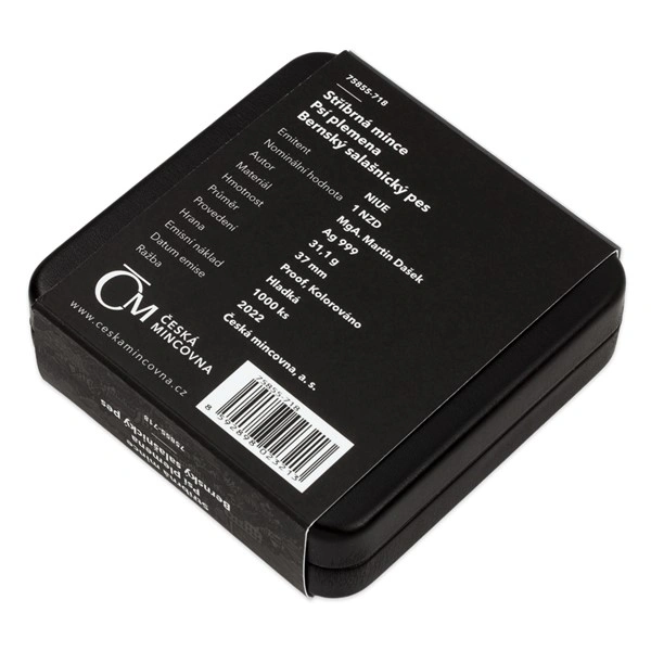 Stříbrná mince Psí plemena - Bernský salašnický pes proof | 31,1 g - pohled 7
