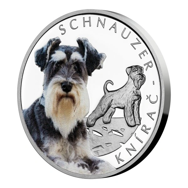 Stříbrná mince Psí plemena - Knírač proof | 31,1 g