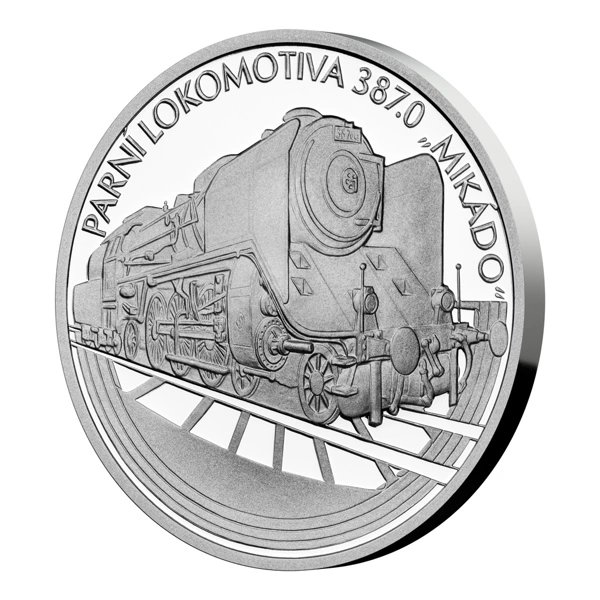 Stříbrná mince Na kolech - Parní lokomotiva 387.0 Mikádo proof | 31,1 g