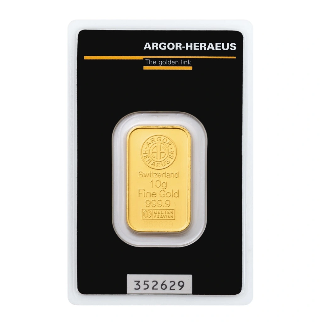 Zlatý slitek Argor-Heraeus 10 g