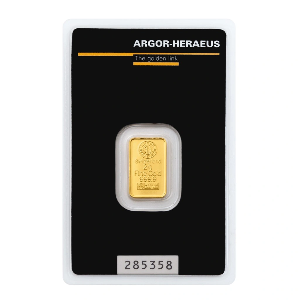 Zlatý slitek Argor-Heraeus 2 g